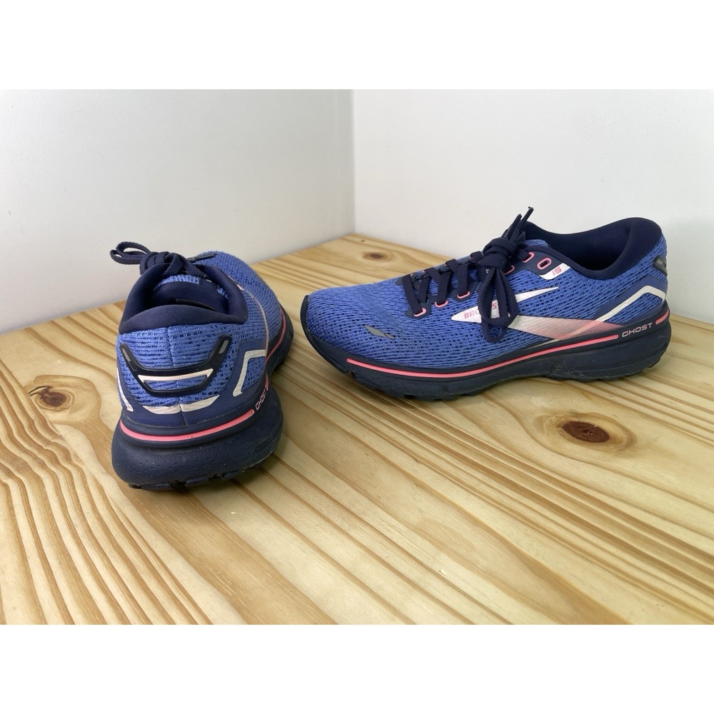 Brooks Ghost 15 1203801B469 Women's 7.5 Running Shoes Blue Peacoat Pink Sneakers - Picture 4 of 14
